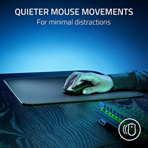 Atlas Birinci Sınıf Temperli Cam, Ultra Pürüzsüz Yüzey Mouse Pad - Siyah