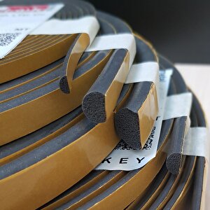 Atlastek Metal 5x15.mm/ 12,5mt Yapışkanlı Dökme Poliüretan Conta kapı Pencere Bantı