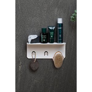 Modern Paslanmaz Metal Duş Rafı, Duş Düzenleyici, Banyo Rafı, Bayno Şampuanlık Beyaz
