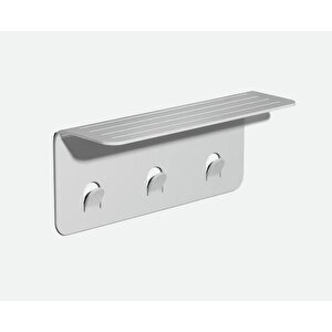 Modern Paslanmaz Metal Duş Rafı, Duş Düzenleyici, Banyo Rafı, Bayno Şampuanlık Beyaz