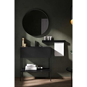 Paslanmaz Metal Banyo Rafı, Modern Banyo Rafı, Şampuan Rafı, Banyo Rafı, Banyo Düzenleyici Siyah