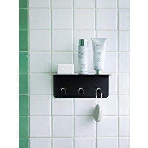 Modern Paslanmaz Metal Duş Rafı, Duş Düzenleyici, Banyo Rafı, Bayno Şampuanlık Siyah