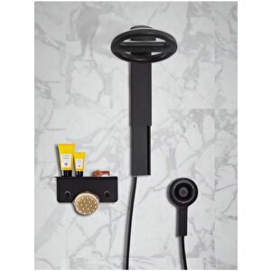 Modern Paslanmaz Metal Duş Rafı, Duş Düzenleyici, Banyo Rafı, Bayno Şampuanlık Siyah
