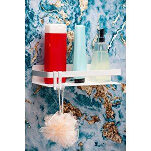 Metal Banyo Düzenleyici Organizer Şampuan Rafı Beyaz