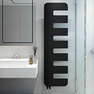 Rex Dikey İnce Tasarım Çelik Radyatör Modern Tasarım Siyah 172x49 Cm 172x49 cm