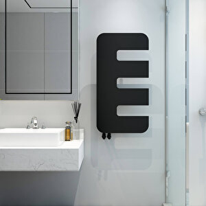 Rex Dikey İnce Tasarım Çelik Radyatör Modern Tasarım Siyah 120x49 Cm 120x49 cm