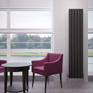 Vesta Dikey Alüminyum Radyatör Modern Tasarım Siyah 180x37 Cm 180x37 cm