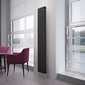Vesta Dikey Alüminyum Radyatör Modern Tasarım Siyah 180x37 Cm 180x37 cm