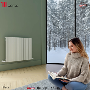Plata Yakıt Tasarruflu Premium Malzeme Yatay Alüminyum Radyatör Modern Tasarım Beyaz 60x63 Cm 60x63 cm
