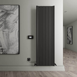 Boreas Hybrid B Dikey Elektrikli Radyatör Modern Tasarım Siyah 180x55,5 Cm 180x55,5 cm