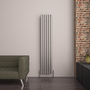 Mistral Dikey Paslanmaz Çelik Radyatör Modern Tasarım Satine 180x38,5 Cm 180x38,5 cm