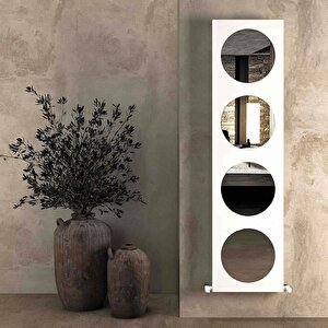 Circles Dikey Alüminyum Radyatör Modern Tasarım Beyaz 180x47 Cm 180x47 cm