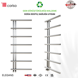 Carisa Elegans Paslanmaz Çelik Havlupan Modern Tasarım Satine 180x50 Cm