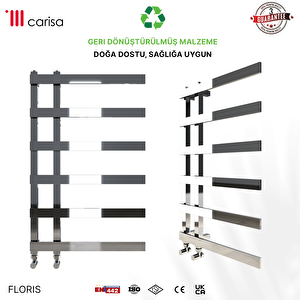 Carisa Floris Çelik Havlupan Modern Tasarım Krom 100x50 Cm