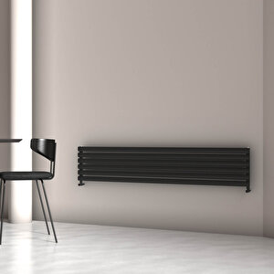 Tallis Double Xl Yatay Alüminyum Radyatör Modern Tasarım Siyah 47x180 Cm 47x180 cm