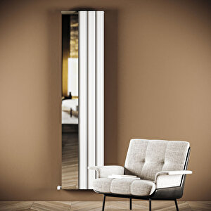 Step Mirror Dikey Alüminyum Radyatör Modern Tasarım Beyaz 180x37,5 Cm 180x37,5 cm