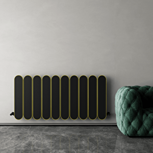 Magico Double Yatay Alüminyum Radyatör Modern Tasarım Siyah 60x124,5 Cm 60x124,5 cm