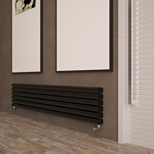 Tallis Double Xl Yatay Alüminyum Radyatör Modern Tasarım Siyah 35x180 Cm 35x180 cm