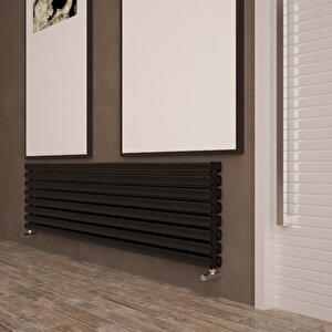 Tallis Double Xl Yatay Alüminyum Radyatör Modern Tasarım Siyah 35x180 Cm 35x180 cm