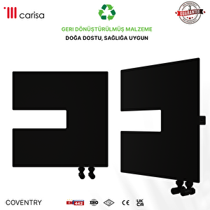Carisa Coventry-l Yatay İnce Tasarım Çelik Radyatör Modern Tasarım Siyah 47x47 Cm