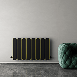 Magico Double Yatay Alüminyum Radyatör Modern Tasarım Siyah 60x99,5 Cm 60x99,5 cm