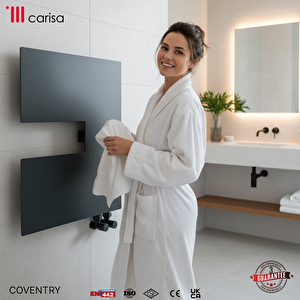 Coventry-l Yatay İnce Tasarım Çelik Radyatör Modern Tasarım Antrasit 47x47 Cm 47x47 cm