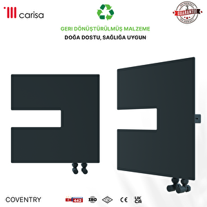 Carisa Coventry-l Yatay İnce Tasarım Çelik Radyatör Modern Tasarım Antrasit 47x47 Cm