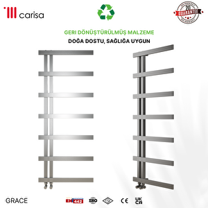 Carisa Grace Paslanmaz Çelik Havlupan Modern Tasarım Satine 180x50 Cm