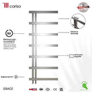 Carisa Grace Paslanmaz Çelik Havlupan Modern Tasarım Satine 180x50 Cm
