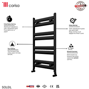 Soleil Yakıt Tasarruflu Premium Malzeme Alüminyum Havlupan Modern Tasarım Antrasit 80,5x48 Cm 80,5x48 cm