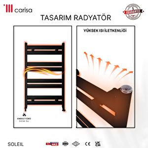Carisa Soleil Yakıt Tasarruflu Premium Malzeme Alüminyum Havlupan Modern Tasarım Antrasit 80,5x48 Cm
