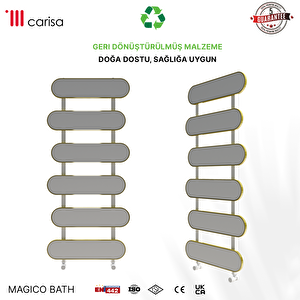 Carisa Magico Bath Yakıt Tasarruflu Premium Malzeme Alüminyum Havlupan Modern Tasarım Beyaz 109,5x50 Cm