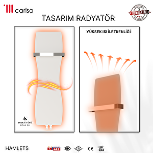 Carisa Hamlets Dikey İnce Tasarım Çelik Radyatör Modern Tasarım Beyaz 99x35,3 Cm