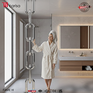 Link Floor Dikey Paslanmaz Çelik Radyatör Modern Tasarım Satine 230x24 Cm 230x24 cm