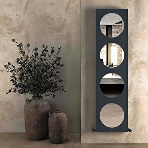 Circles Dikey Alüminyum Radyatör Modern Tasarım Antrasit 180x47 Cm 180x47 cm