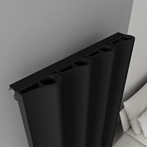 Boreas Hybrid S Dikey Elektrikli Radyatör Modern Tasarım Siyah 180x36,9 Cm 180x36,9 cm