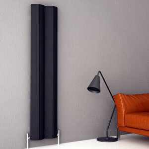 Nixie Dikey Alüminyum Radyatör Modern Tasarım Siyah 180x41,5 Cm 180x41,5 cm