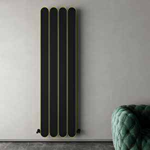 Magico Double Dikey Alüminyum Radyatör Modern Tasarım Siyah 180x49,5 Cm 180x49,5 cm