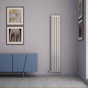 Sarp Dikey Paslanmaz Çelik Radyatör Modern Tasarım Satine 180x26 Cm 180x26 cm