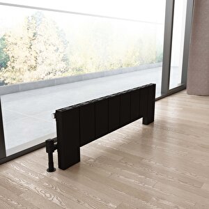 Elvino Floor Yatay Alüminyum Radyatör Modern Tasarım Siyah 30x99,5 Cm 30x99,5 cm