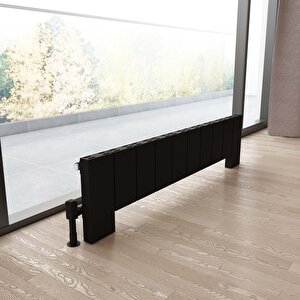 Elvino Floor Yatay Alüminyum Radyatör Modern Tasarım Siyah 30x99,5 Cm 30x99,5 cm