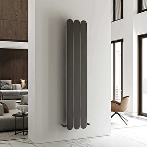Magico Double Dikey Alüminyum Radyatör Modern Tasarım Siyah 180x37 Cm 180x37 cm