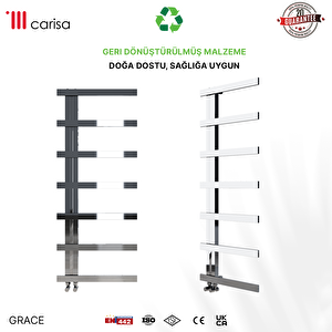 Carisa Grace Paslanmaz Çelik Havlupan Modern Tasarım Ayna Polisaj 120x50 Cm