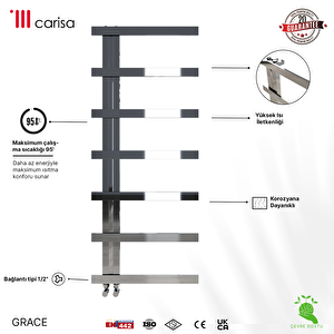 Carisa Grace Paslanmaz Çelik Havlupan Modern Tasarım Ayna Polisaj 80x50 Cm