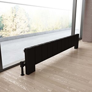 Elvino Floor Yatay Alüminyum Radyatör Modern Tasarım Siyah 30x149,5 Cm 30x149,5 cm