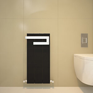 Elvino Bath Alüminyum Havlupan Modern Tasarım Siyah 120x37 Cm 120x37 cm