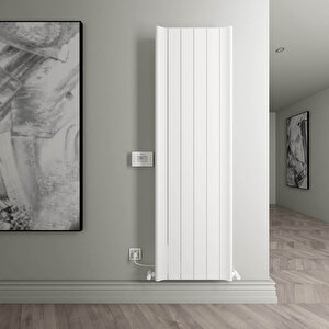 Boreas Hybrid B Dikey Elektrikli Radyatör Modern Tasarım Beyaz 180x55,5 Cm 180x55,5 cm