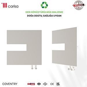 Carisa Coventry-r Yatay İnce Tasarım Çelik Radyatör Modern Tasarım Beyaz 47x47 Cm