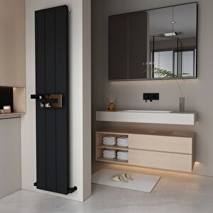 Elvino Bath Alüminyum Havlupan Modern Tasarım Siyah 180x37 Cm 180x37 cm