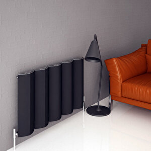 Nixie Yatay Alüminyum Radyatör Modern Tasarım Siyah 60x104,5 Cm 60x104,5 cm